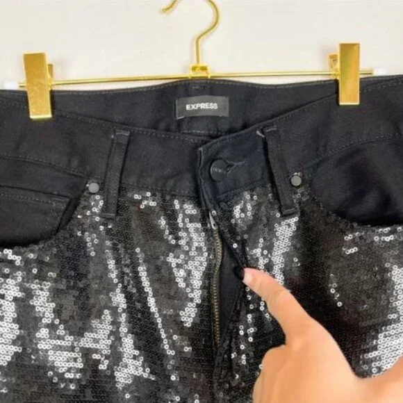 Express Straight Ankle Front High Waisted Ripped Jeans - Picture 8 of 13